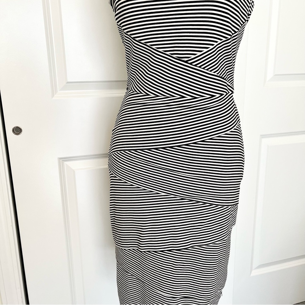 NWOT WHBM Instant Slimming Striped Sheath Dress w Built in Shapewear - Picture 6 of 9